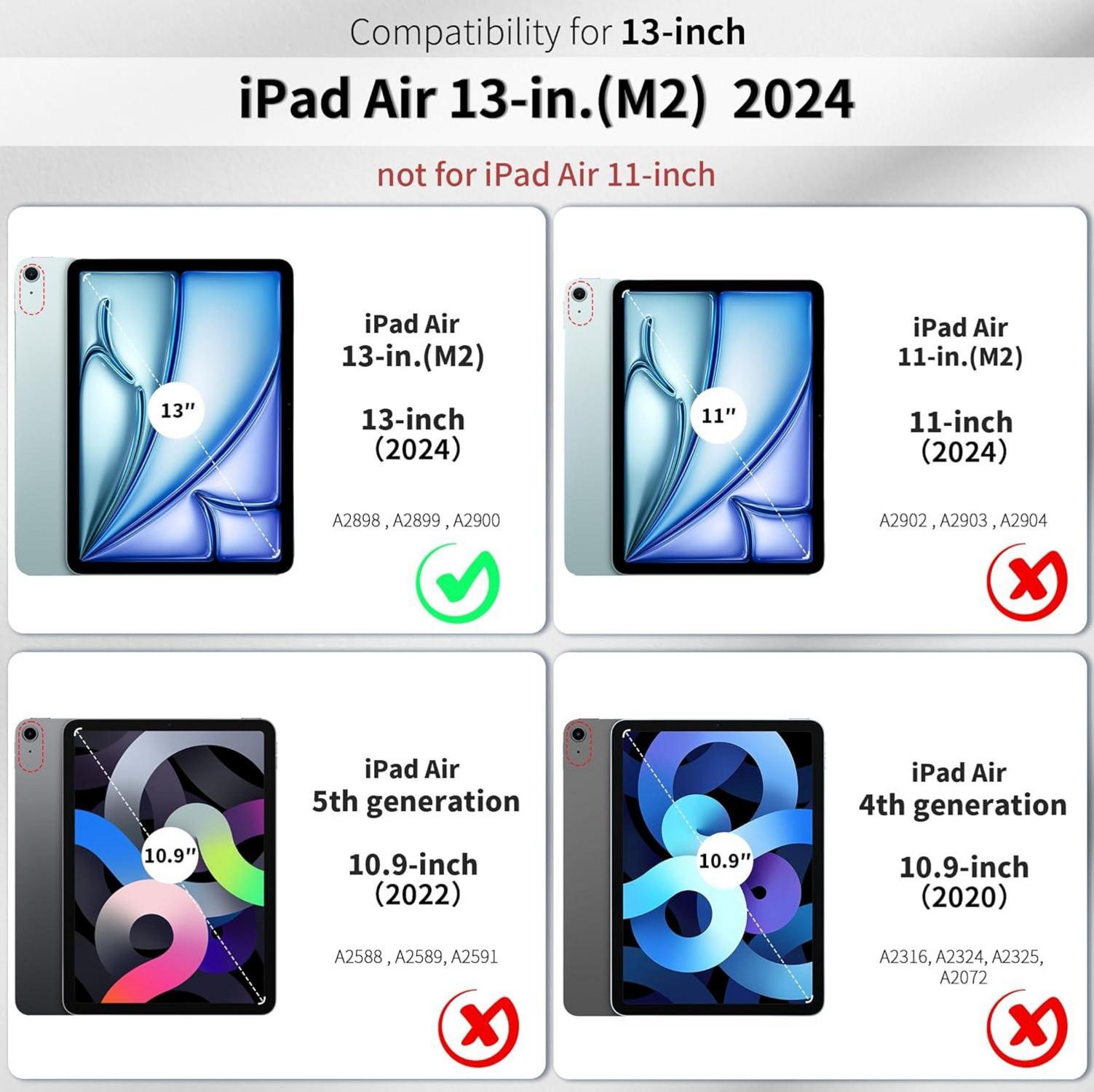 iPad Air 13 Zoll M2 2024 Hülle Blau Sterne, Folio Ständer