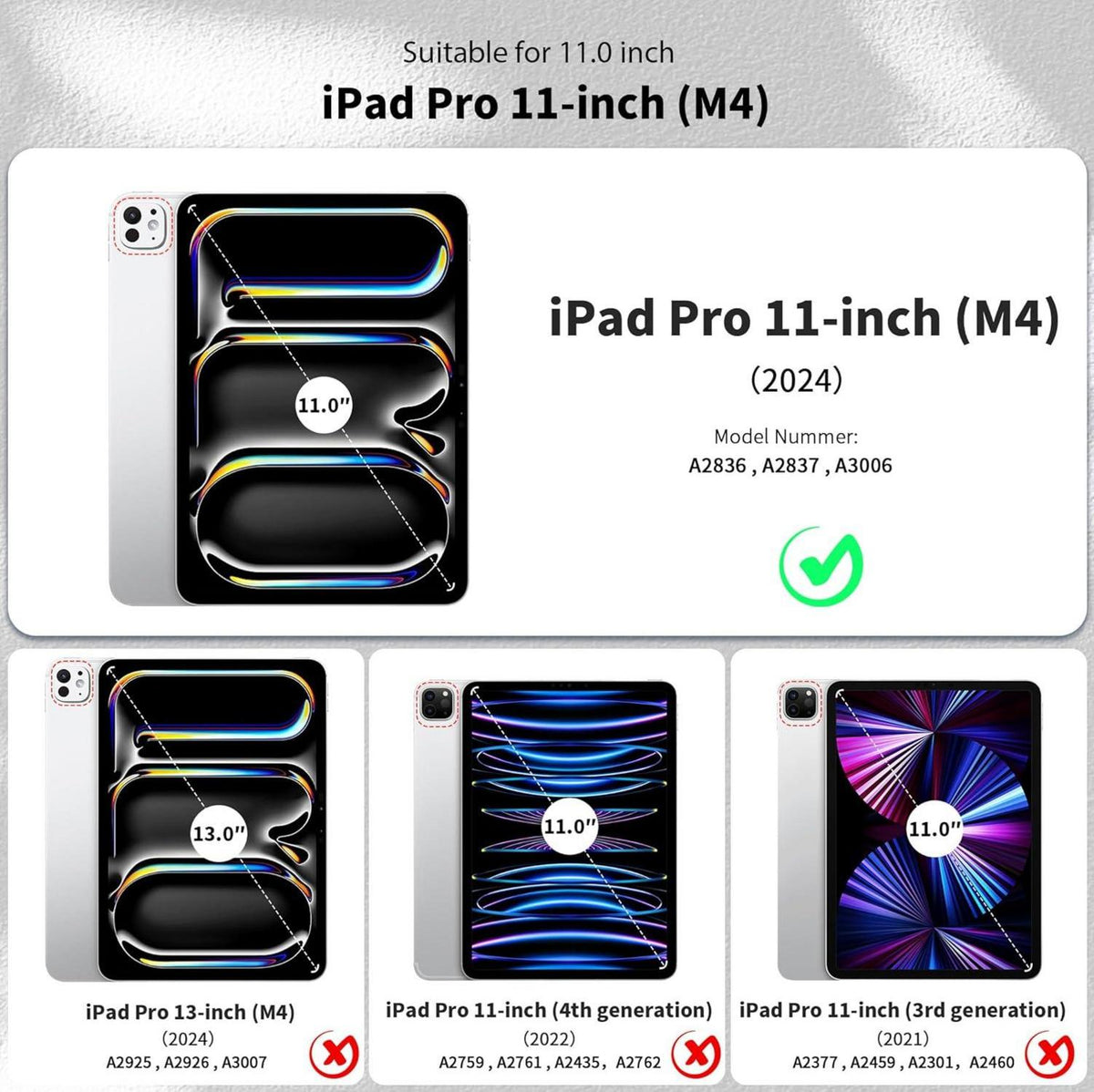 EasyAcc iPad Pro 11 Zoll (2024) Hülle, Ultra Dünn Matt Cover