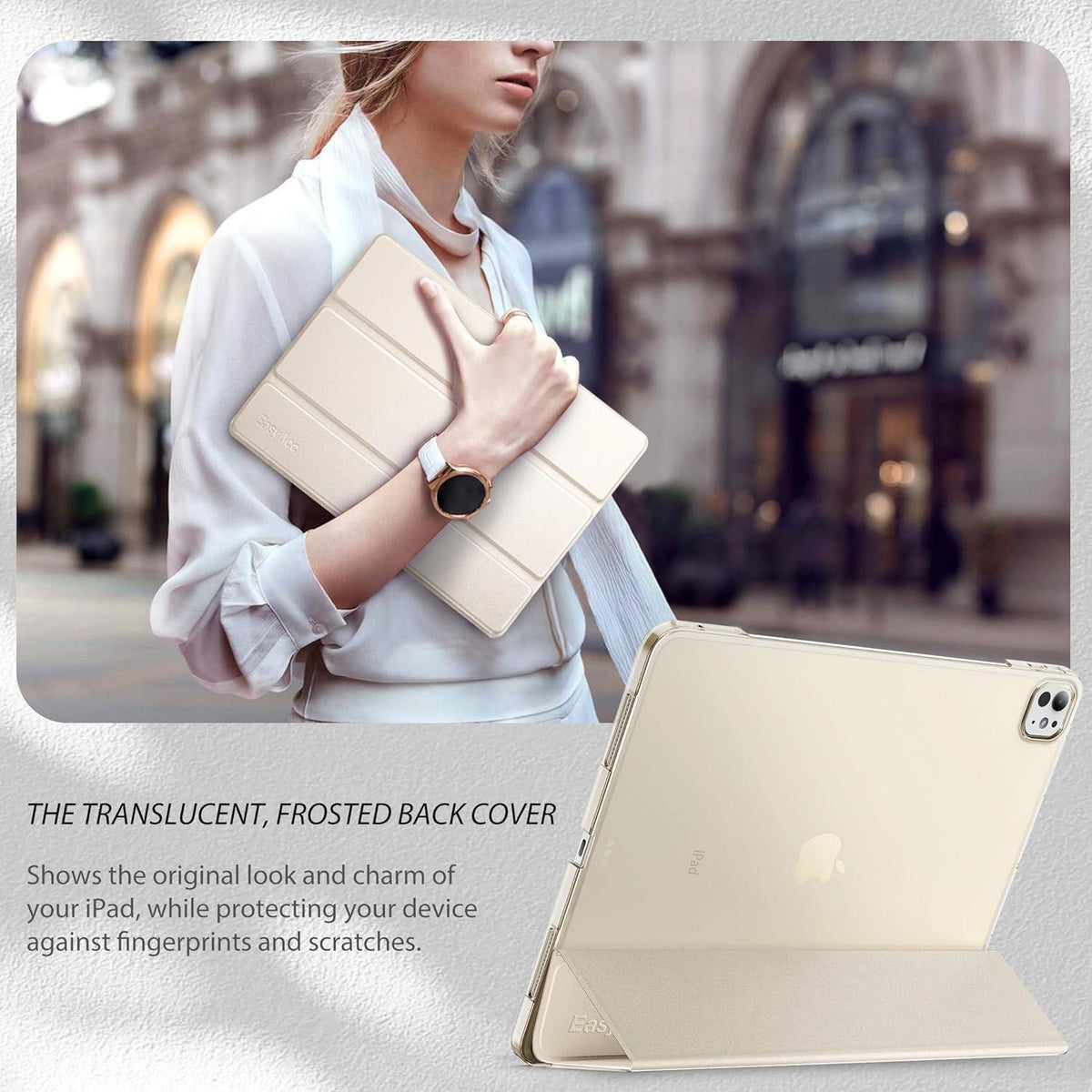 EasyAcc iPad Pro 11 Zoll 2024 Hülle Dünn Transluzent Matt Rückseite Schutzhülle