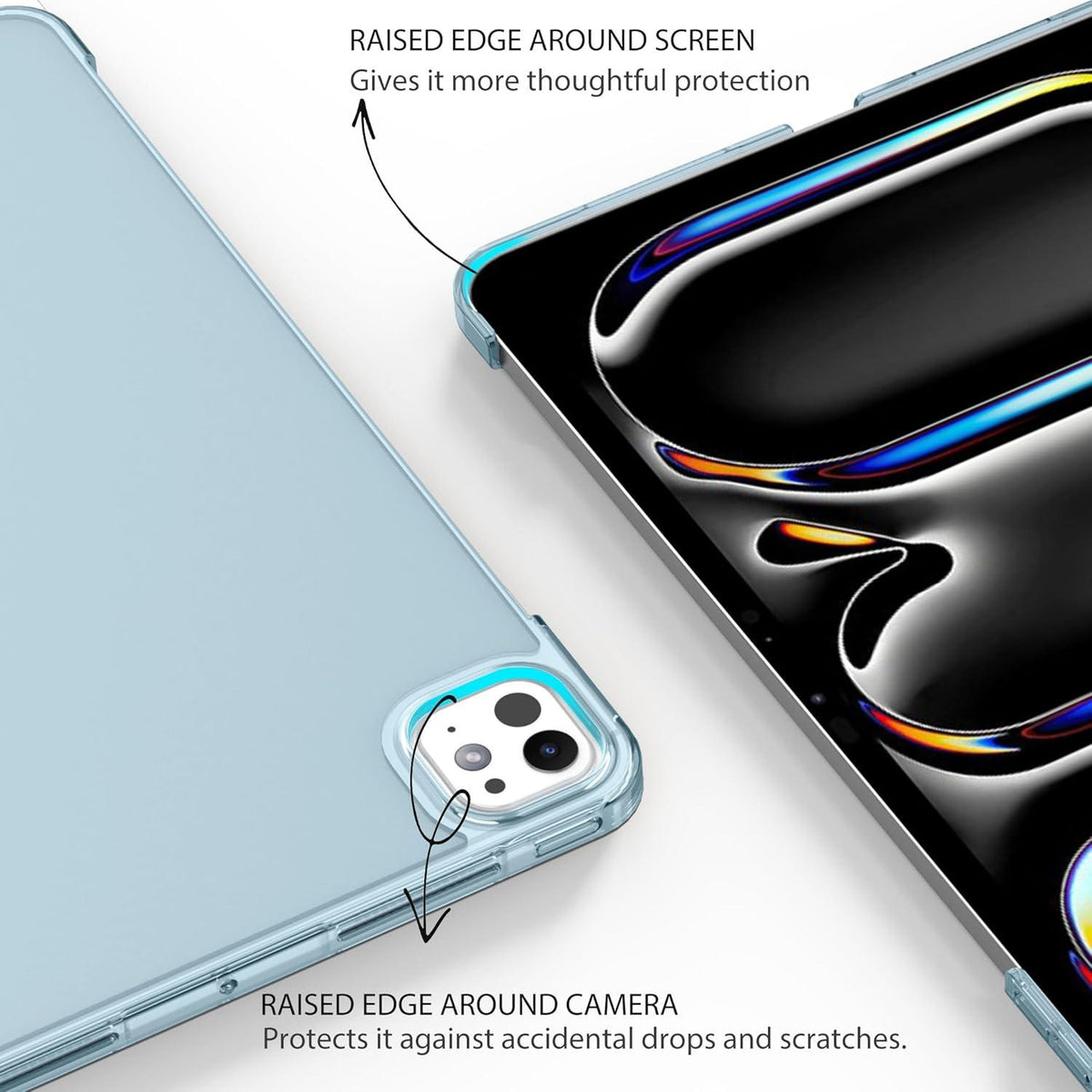 Hülle für iPad Pro 11 Zoll M4 2024, Ultra Dünn Matt Cover Himmelblau