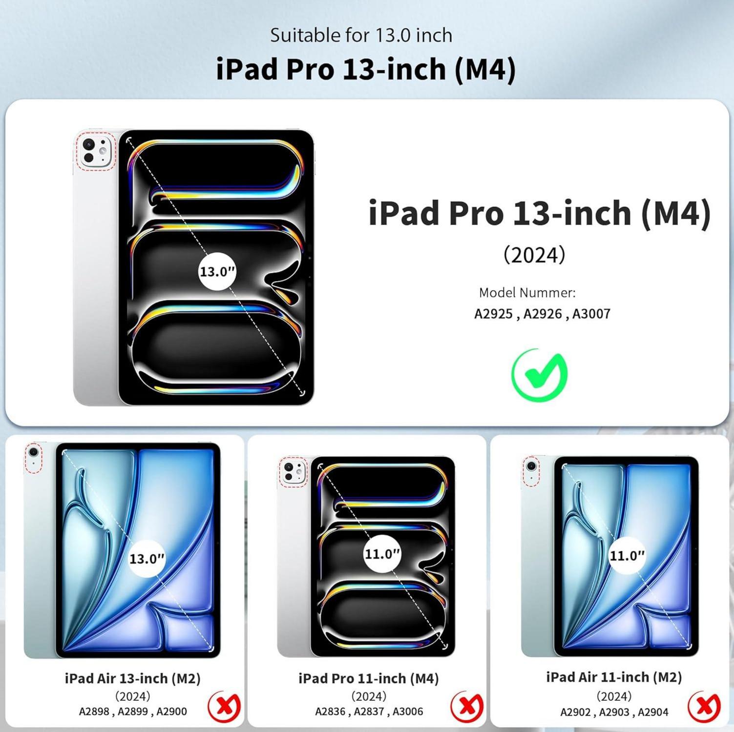 iPad Pro 13 M4 Hülle 2024 Blau Sterne Folio Ständer
