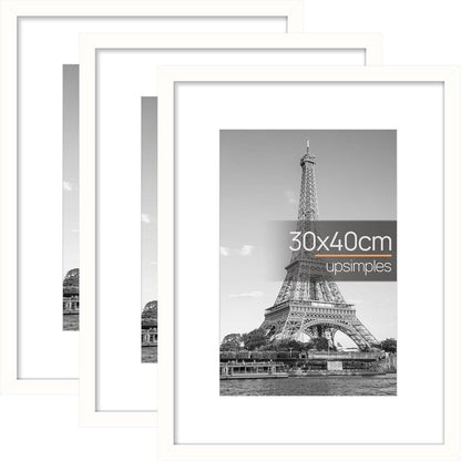 3er Pack 30x40 Bilderrahmen Weiß 30x40cm - Hochwertiges Set