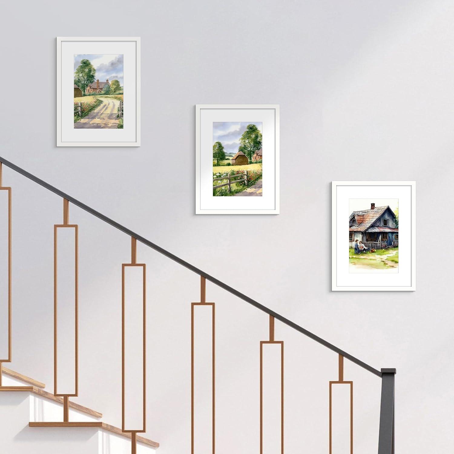 Bilderrahmen Set 30x40cm Weiß Holz 3er Pack Rahmen upsimples