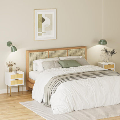 Rattan Nachttisch Schlafzimmer Kommode 2 Schubladen