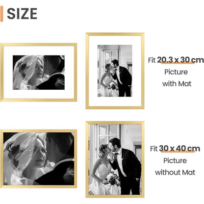 3er Pack 30x40cm Gold Bilderrahmen Set