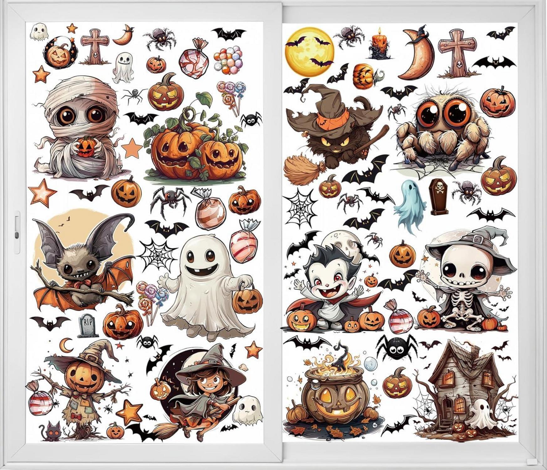 Halloween Fensterbilder Selbstklebend Wiederverwendbar PVC