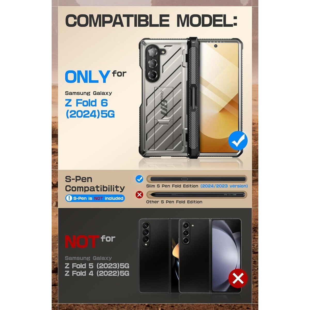 Galaxy Z Fold 6 Hülle mit S Pen Halter & Displayschutz