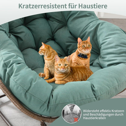 Papasan Schaukelstuhl - Bequemer Sitz für Terrasse & Wohnzimmer