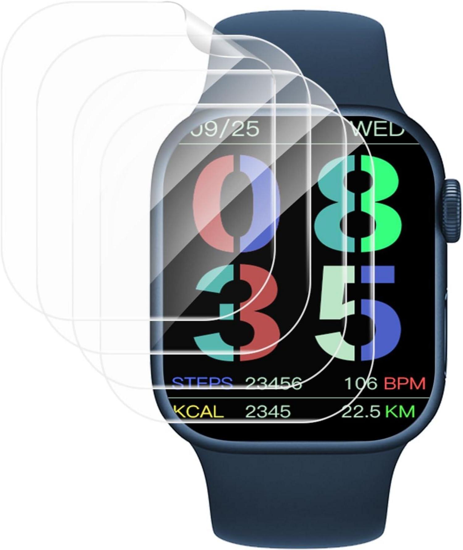 Panzerglas Displayschutz Apple Watch Series 9/8/7 41mm 4er Pack