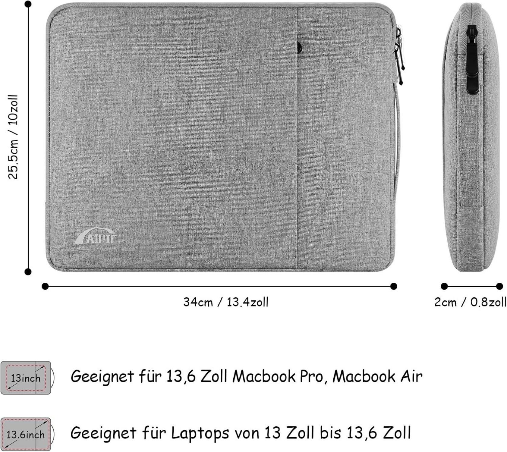 Laptoptasche 13,3 Zoll MacBook Air Pro Hülle Hellgrau 800D