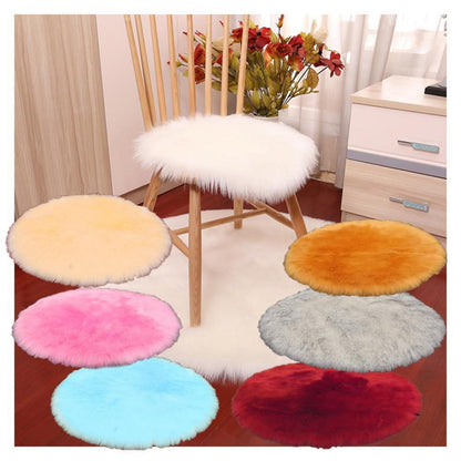 Runder Schaffellteppich Flauschig 180x180cm Kunstfell Weich