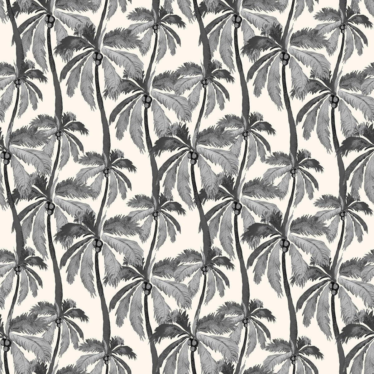 Selbstklebendes Tapeten-Wandpapier Kokoswald Beige Schwarz 10x0,4m