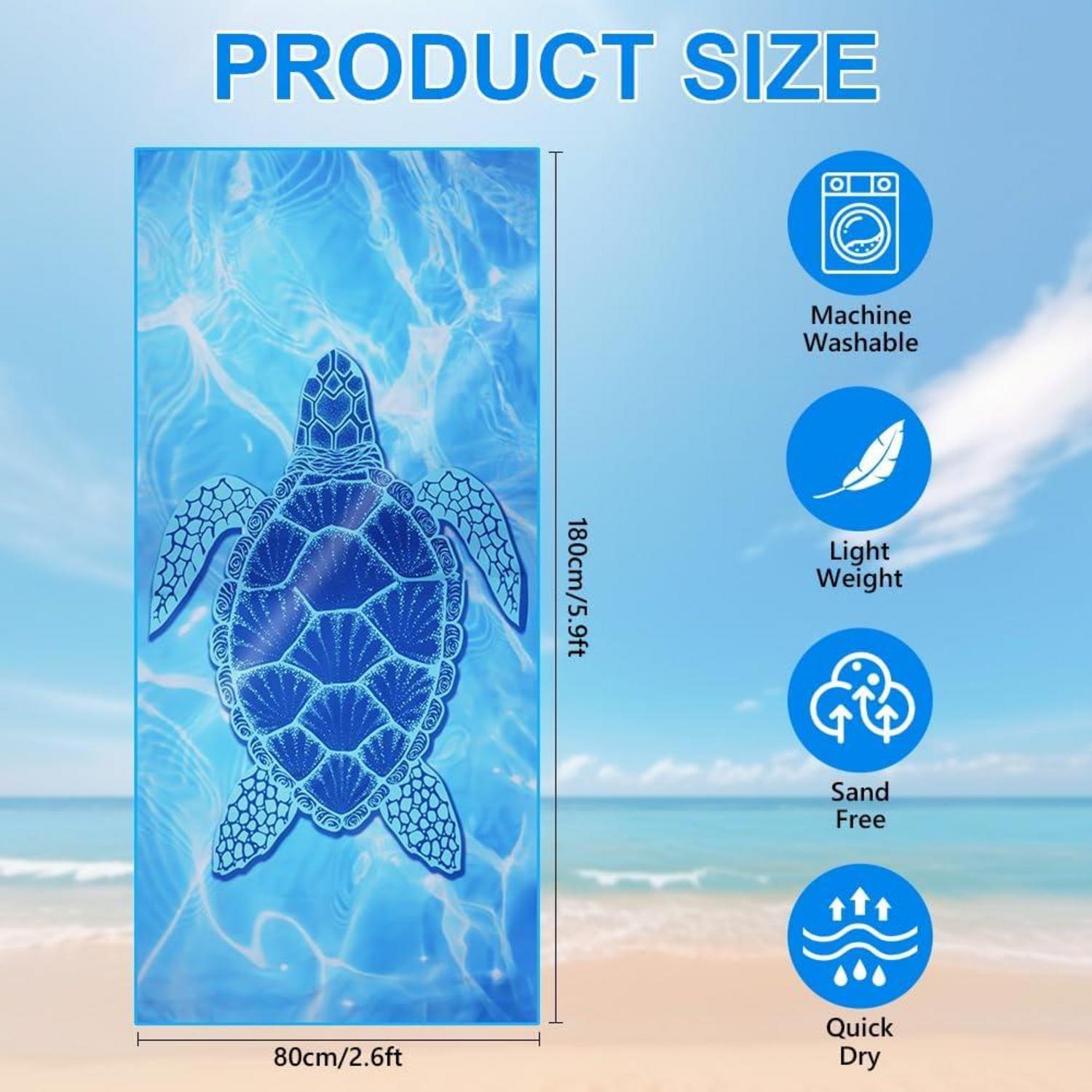 Mikrofaser Strandtuch 180x80cm Sandfrei Leicht Saugfähig Reisehandtuch