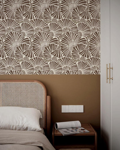 Selbstklebende Tapete Möbelaufkleber Wandpapier Spirale Braun 0.4W x