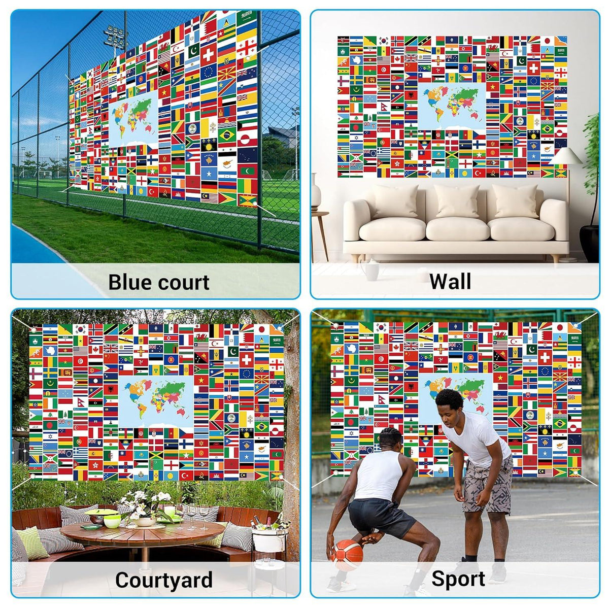 Dekoration Frankreich Paris Spiele 2024 Flaggen Banner 180 x 110 cm