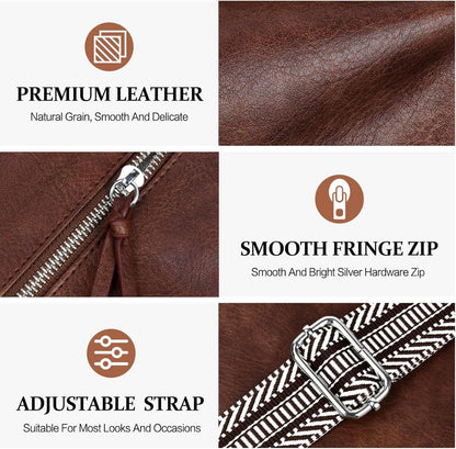 TEUEN Umhängetasche Damen Mittelgroß PU Leder Crossbody Bag