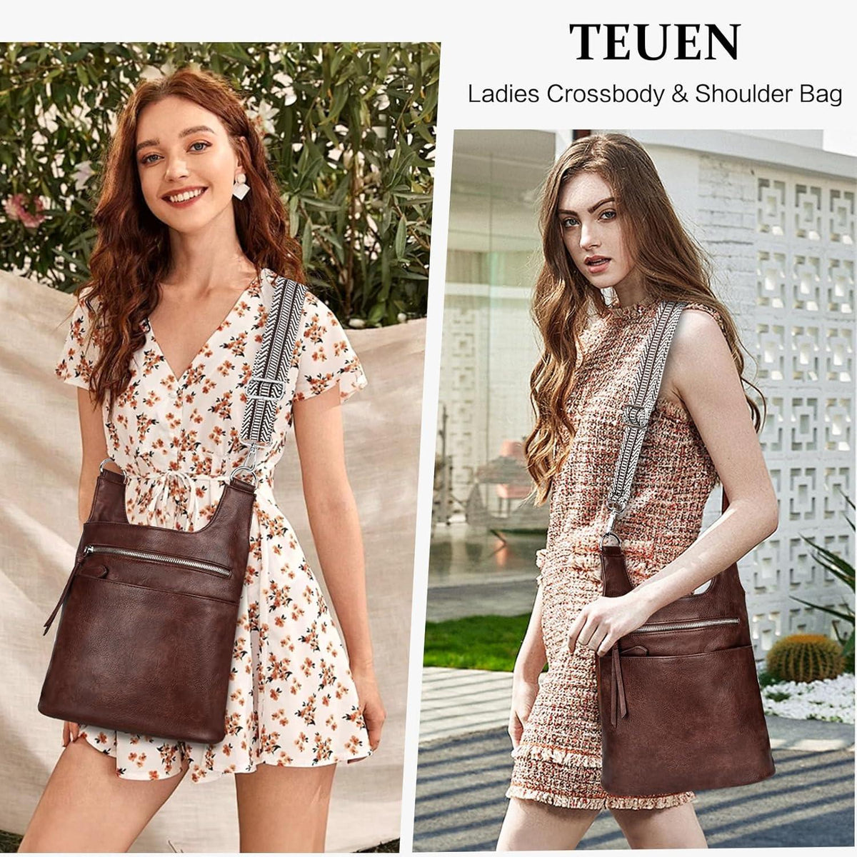 Umhängetasche Damen Mittelgroß Stylisches PU Leder Crossbody