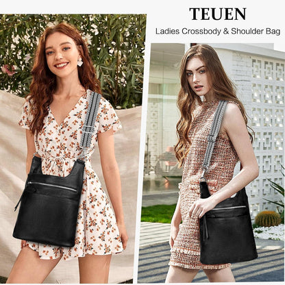 Umhängetasche Damen Mittelgroß Stylisch PU Leder Crossbody Bag