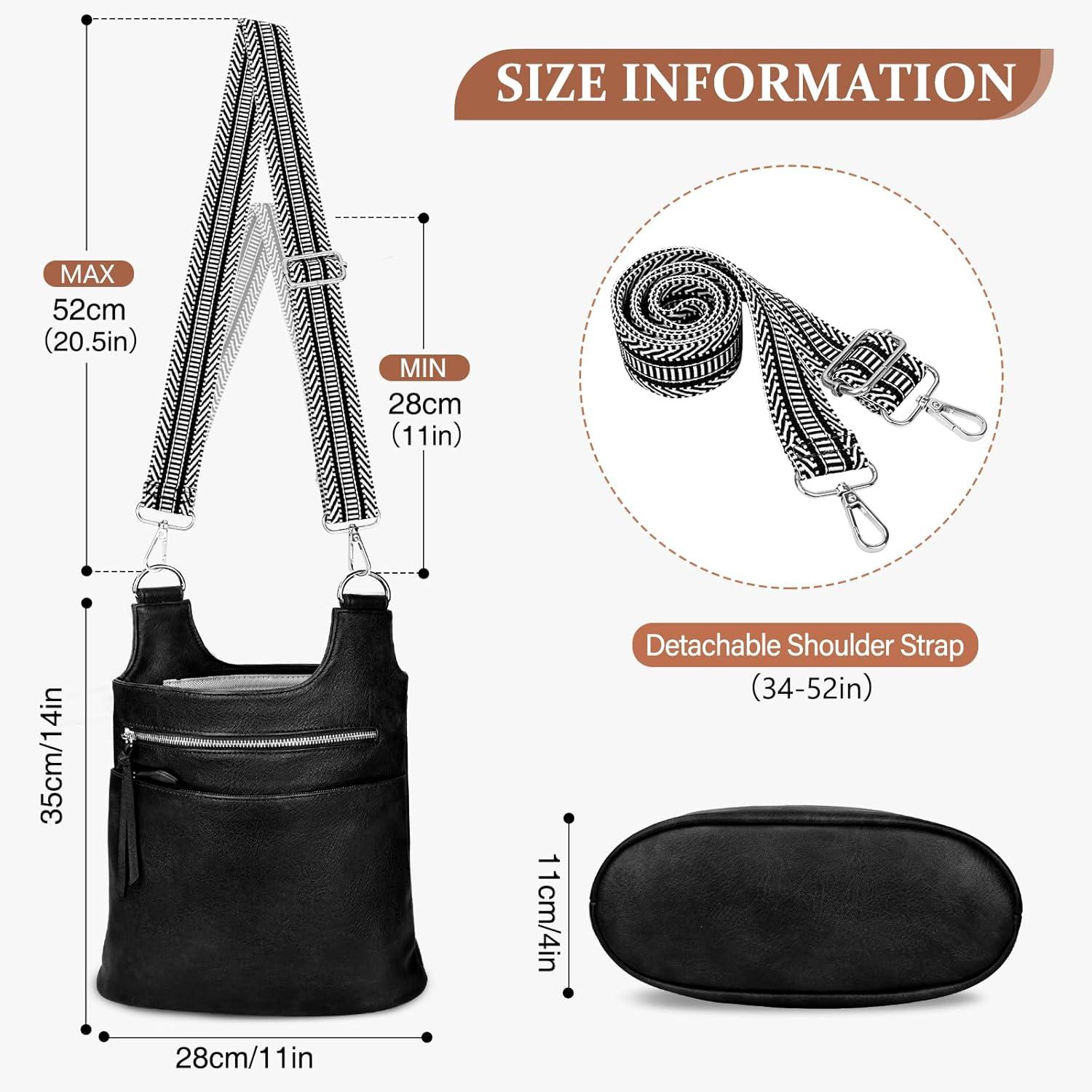 TEUEN Umhängetasche Damen Mittelgroß Stylisch PU Leder Crossbody Bag