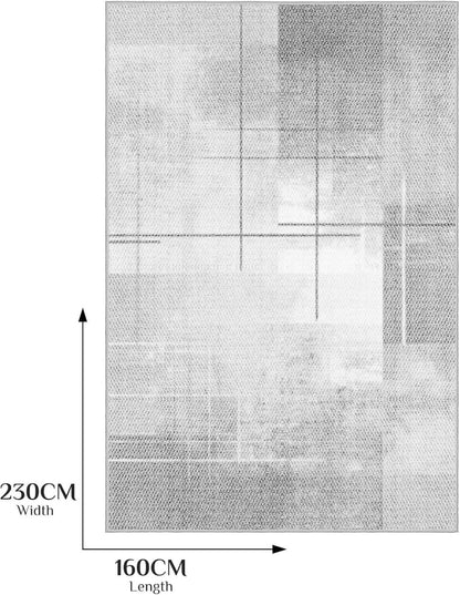Teppich Wohnzimmer Moderner Anti-Rutsch 160x230 cm Grau