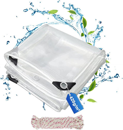 Transparente Premium PVC Abdeckplane 3x4m, 420g/m² Wasserdicht mit