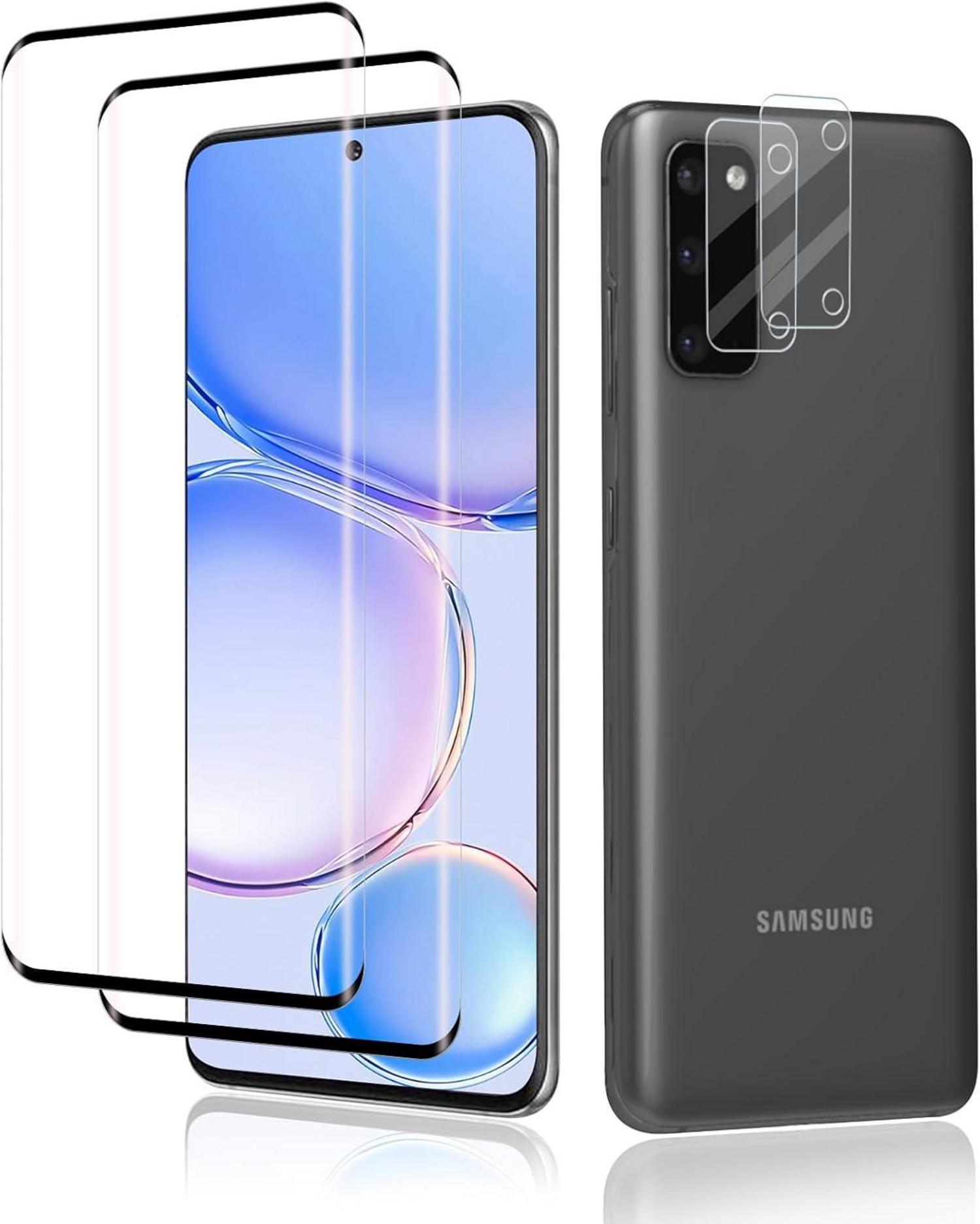 Schutzfolie Panzerglas Samsung Galaxy S20 2+2 Stück Kameraschutz