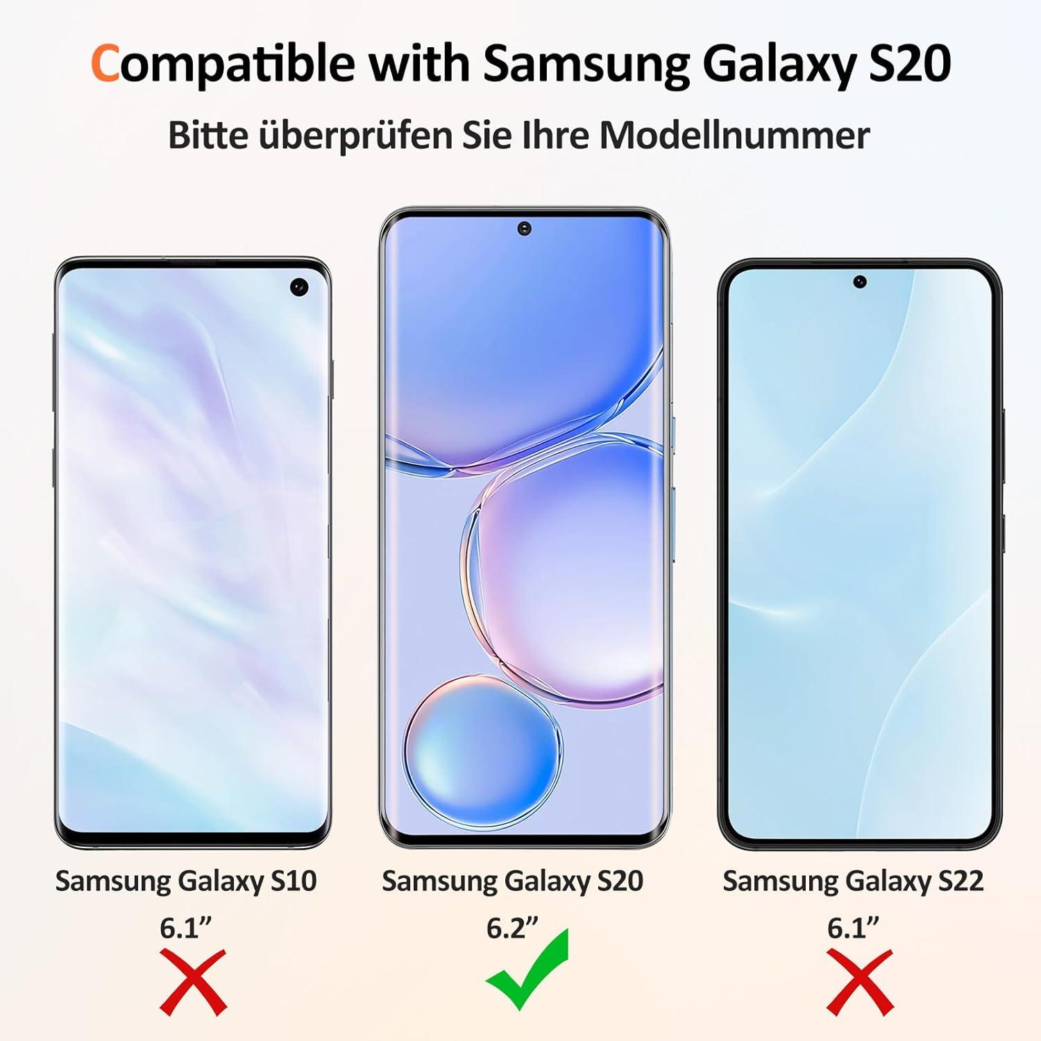 Samsung Galaxy S20 Panzerglas Schutzfolie 9H, 2+2 Stück