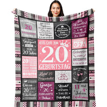 Flanell-Decke 20. Geburtstag Geschenk Frau 200x150cm