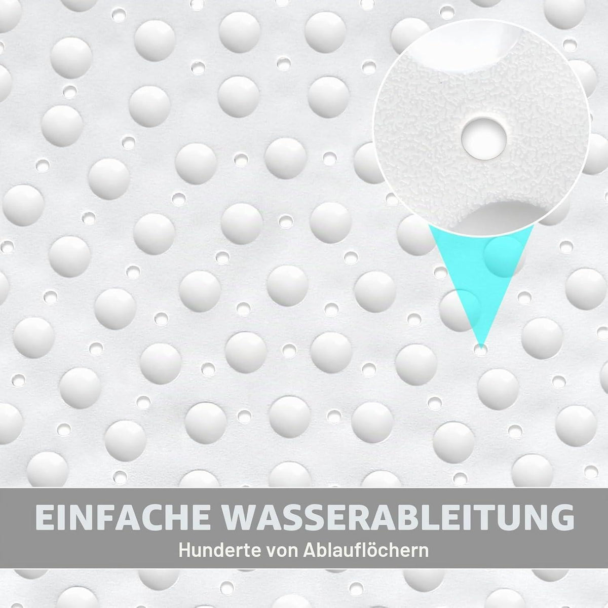 Rutschfeste Duschmatte Eckig 70x70 cm mit Saugnäpfen