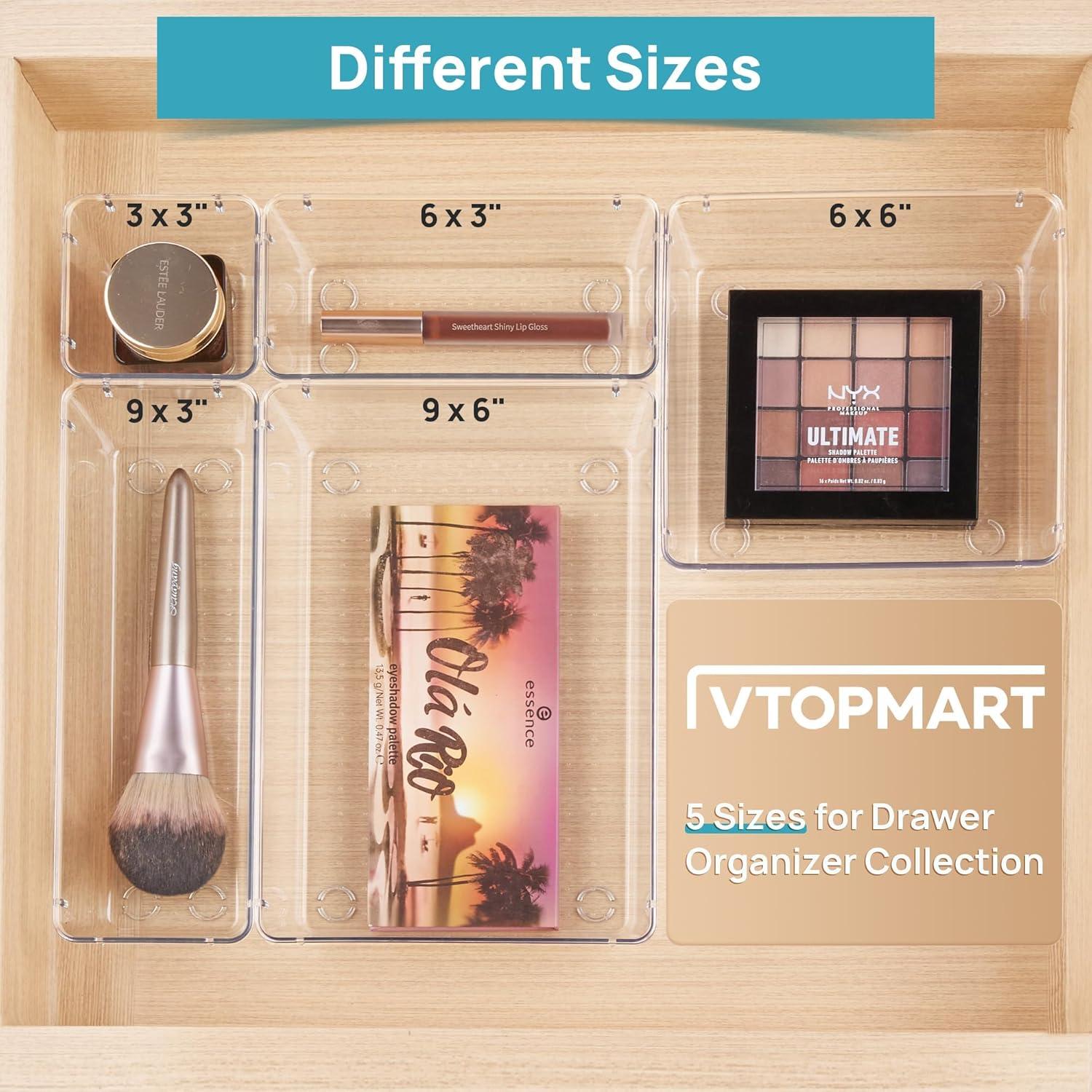 Vtopmart 25er Schubladen Organizer Set für Makeup Küche Bad Büro