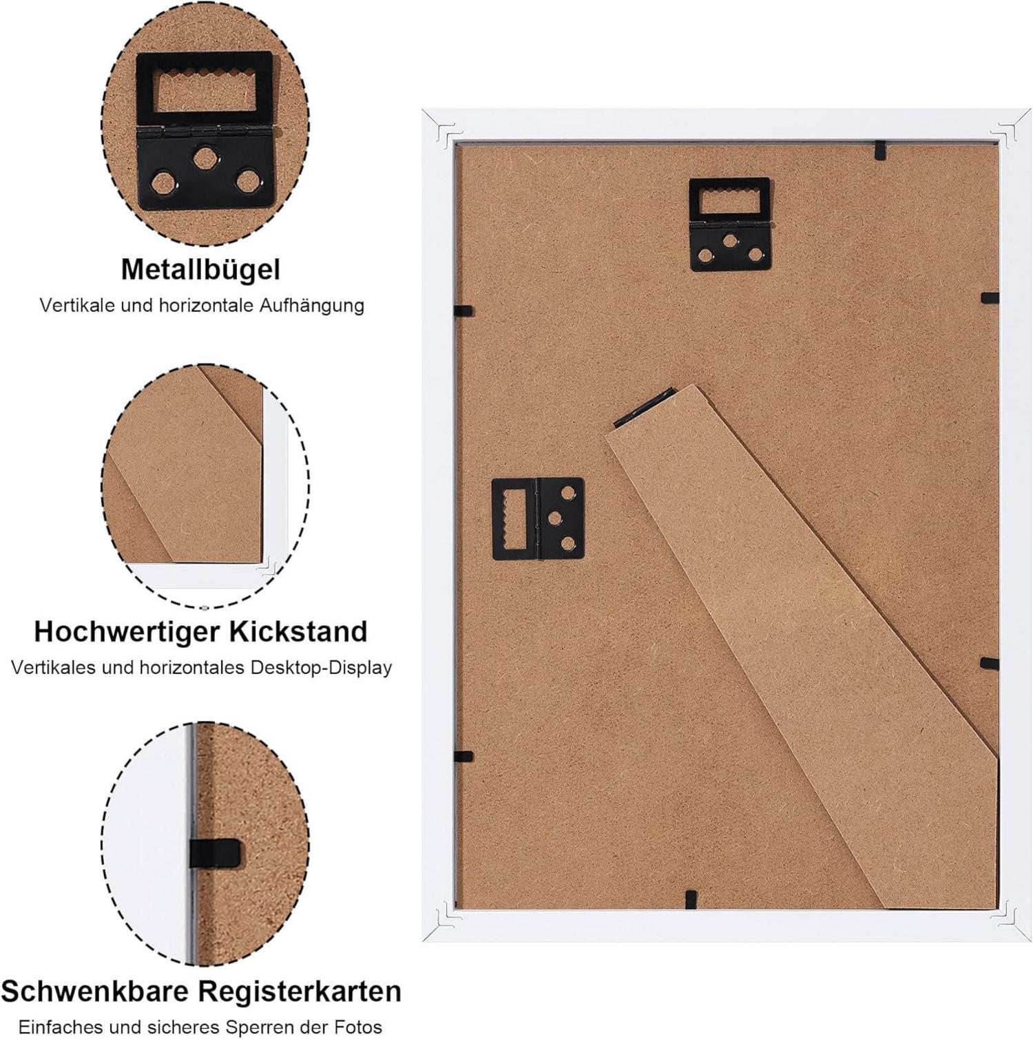 Bilderrahmen 15x20cm 12er Set Weiß Holzrahmen mit Acrylglas