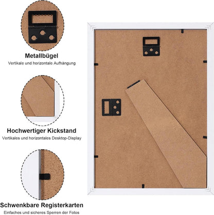 Bilderrahmen 15x20cm 12er Set Weiß Holzrahmen mit Acrylglas