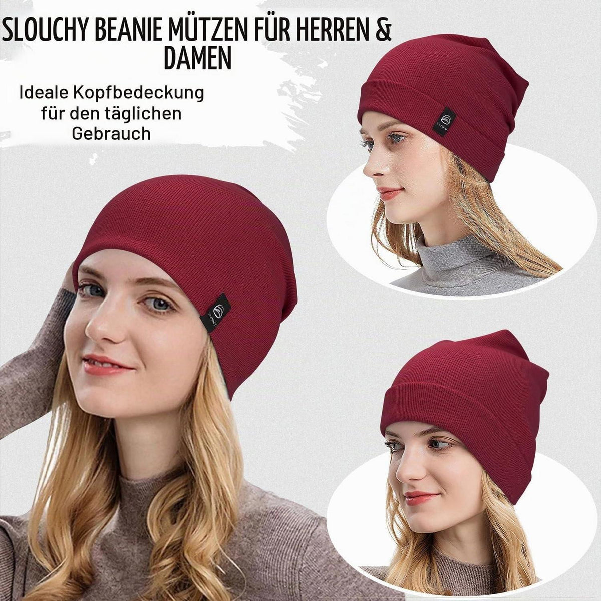 Leichte Baumwollmütze Rot für Damen und Herren