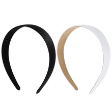 2er Set Schwarze Satin Haarreifen 2.5cm breit - DIY Haarschmuck für