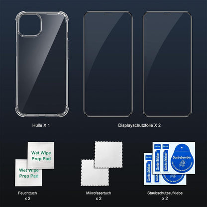 iPhone 11 Pro Max Panzerglas Hülle Schutzfolie Set Transparent
