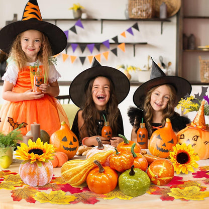 Herbst Kürbis Deko Set 160pcs Herbstdeko Tisch Ahornblätter