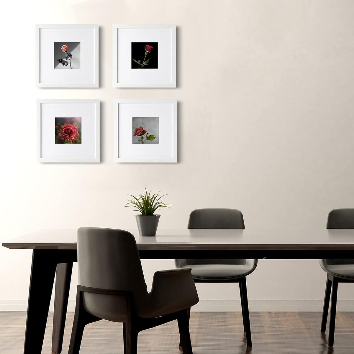 Fotorahmen Holz 20x20 cm mit Glas für Bilder 10x10cm