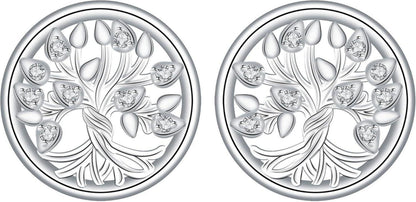 Baum des Lebens Ohrringe Sterling Silber 925 Zirkonia Ohrstecker