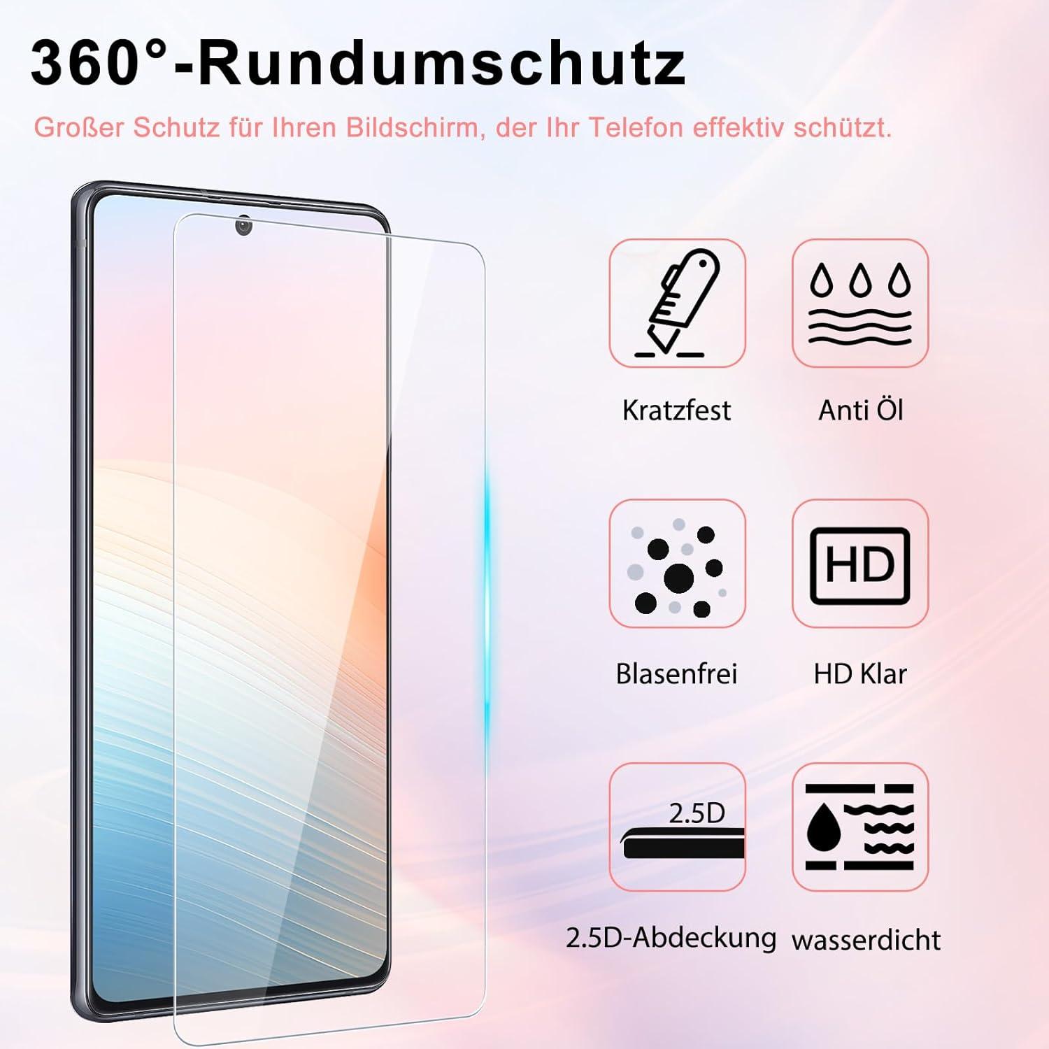 Samsung Galaxy A71/A72 Panzerglas Displayschutz 2er Pack 9H Härte