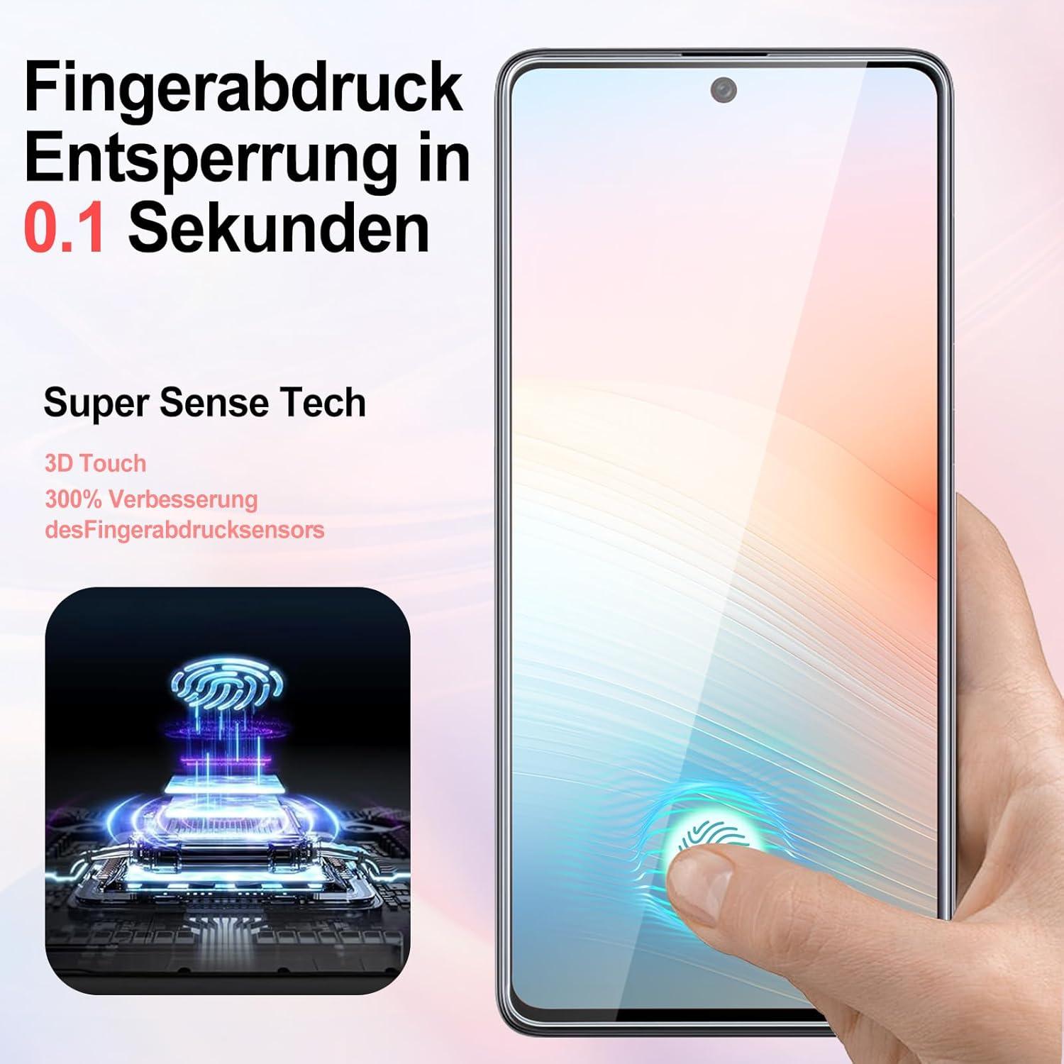 Panzerglas Schutzfolie Samsung Galaxy A71/A72 2 Stück 9H Härte visuelles Vergnügen