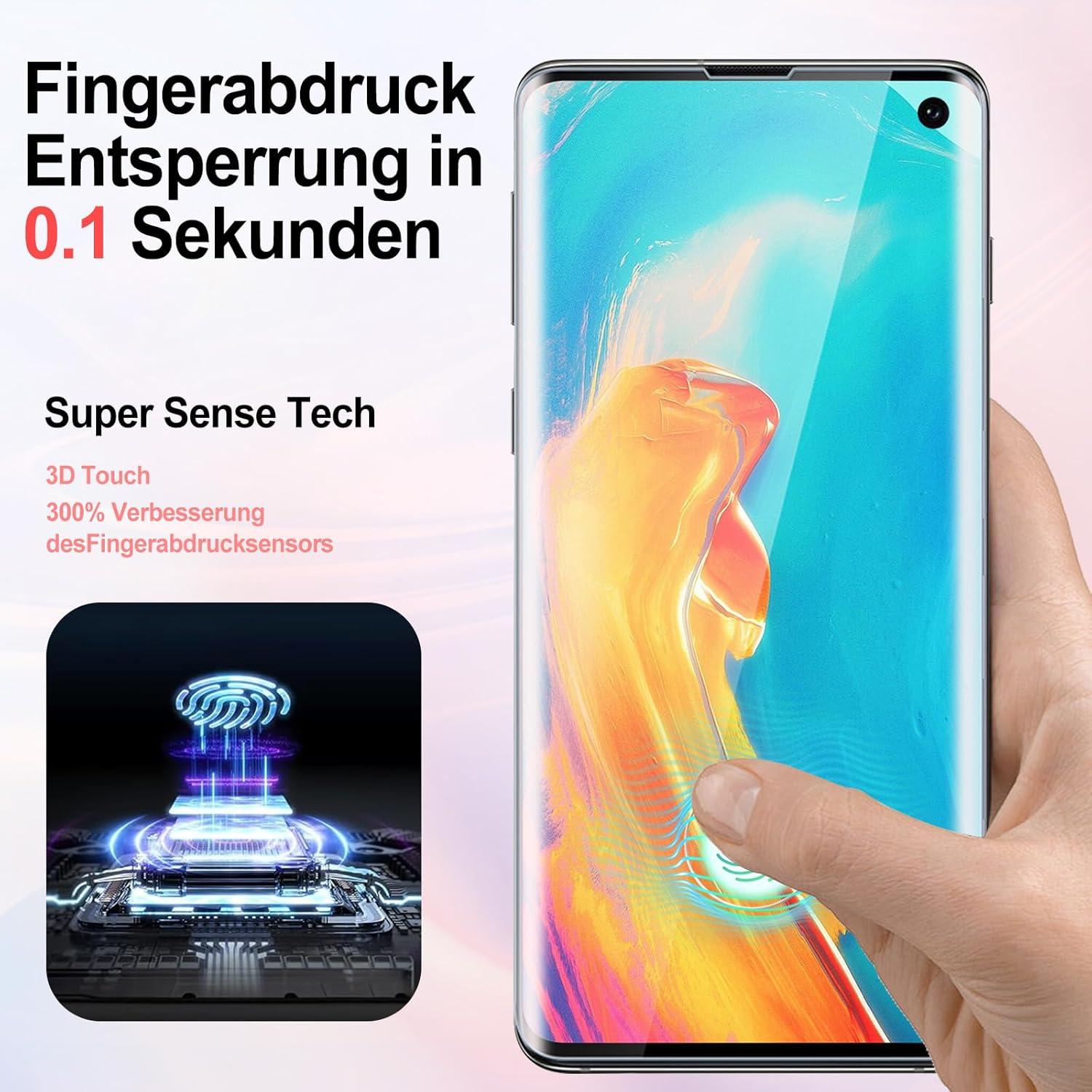 Schutzfolie Panzerglas Samsung Galaxy S10 2 Stück 9H Härte Displayfolie HD Transparent