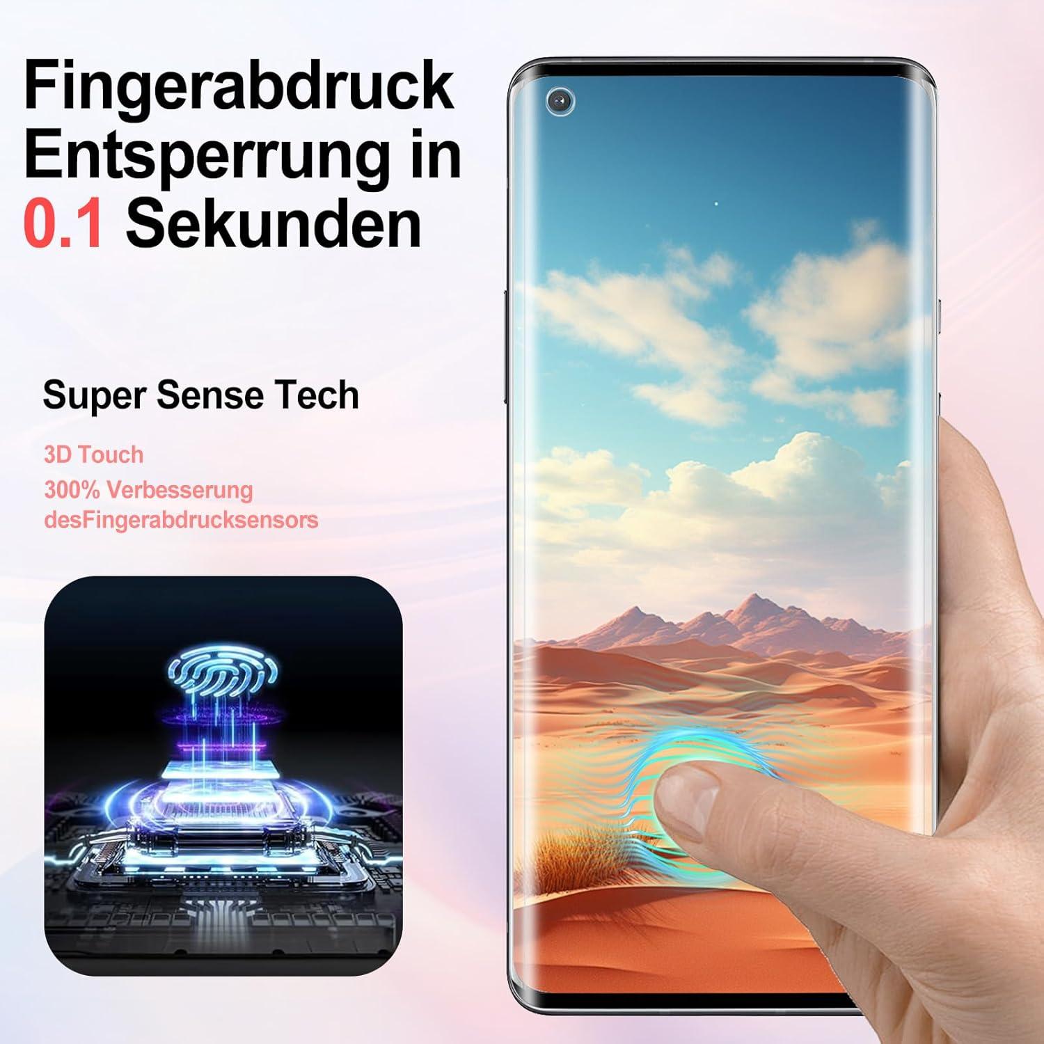 Agedate Schutzfolie 2+2 Stück für OnePlus 9 Pro Panzerglas Displayschutz