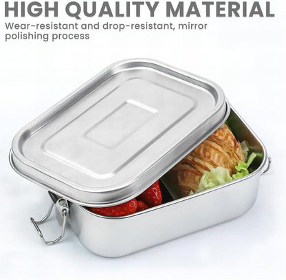 Edelstahl Brotdose Lunchbox 800ML 2er Set mit Trennwänd