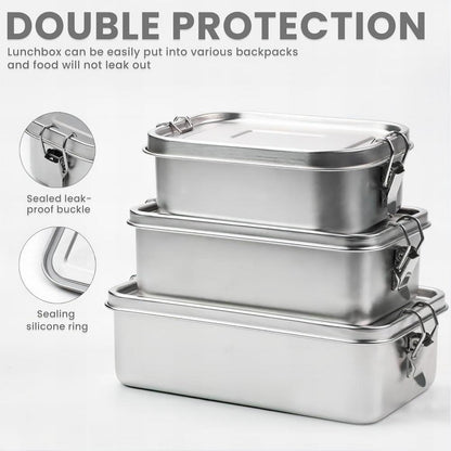 Edelstahl Lunchbox Kinder Brotdose 800ML 2er Set mit Trennwänden