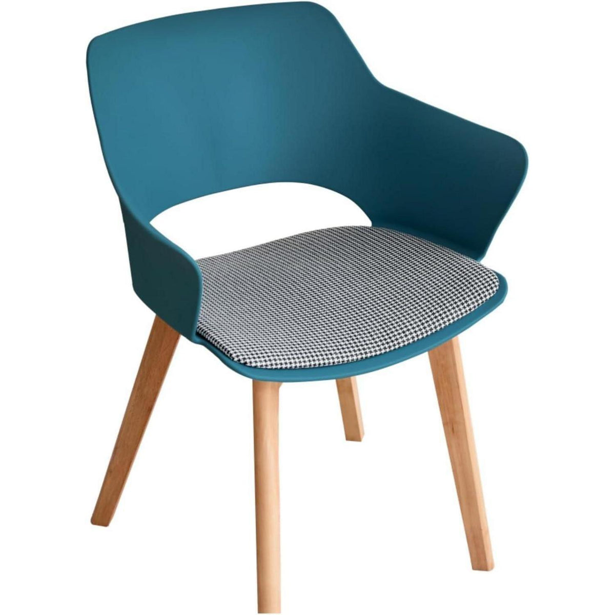 Moderner Esszimmerstuhl Set 4er – Nordisch, Blau, Bucheholz