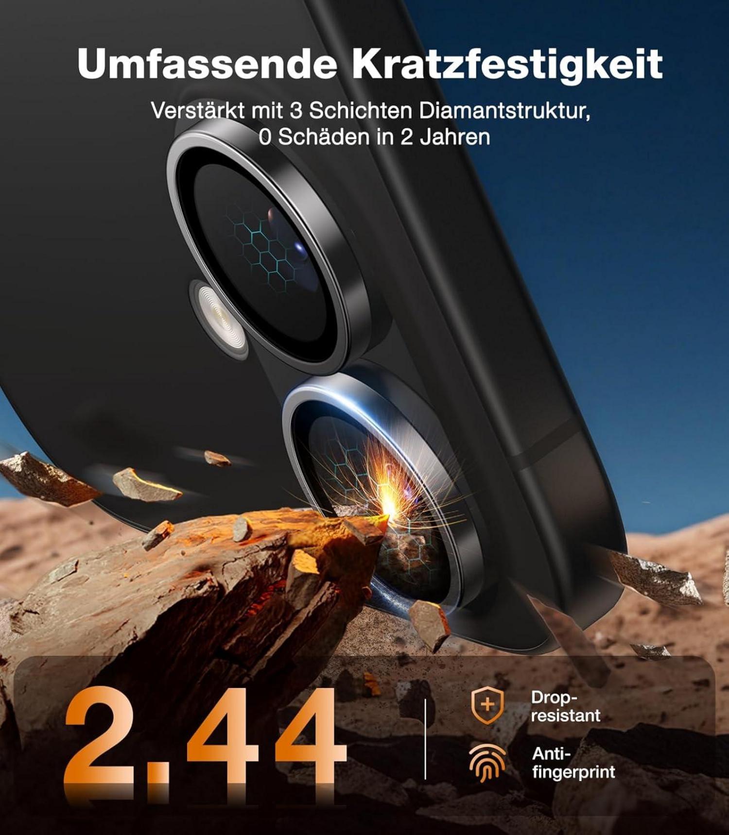 Kameraschutz für iPhone 16/16 Plus, Militärgrad, Langlebig, Kratzfest