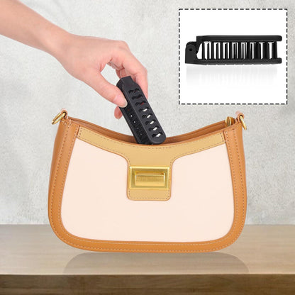 Schwarze Mini Reisebürste mit Spiegel Kompakt Damen Herren