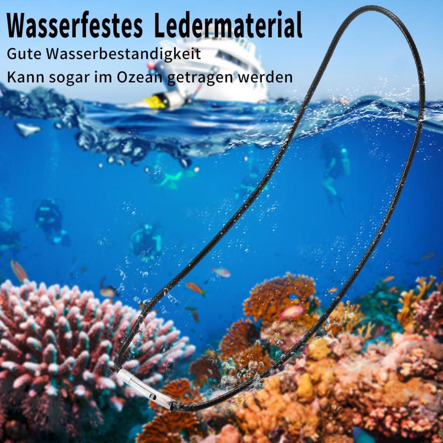 Herren Lederkette 2/3mm Lederband Verschluss Kautschuk