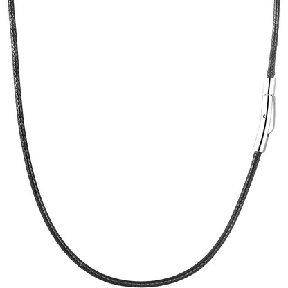 Herren Lederkette mit Druckverschluss 2/3mm Schwarz 56cm