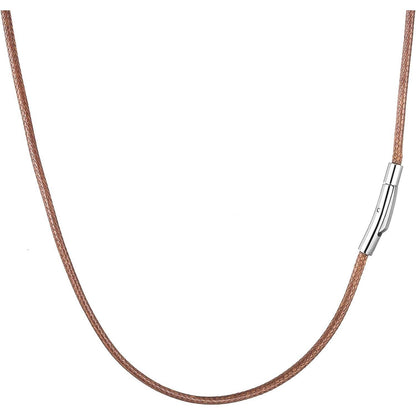 Herren Lederkette Verschluss 2/3mm Schwarz/Braun 46-76cm